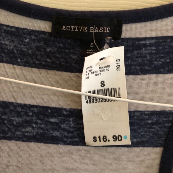 Active Basic Navy/Gray Stripe Maxi Dress - Picture 2 of 6